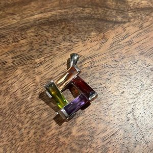 CZ Amethyst, Peridot, Citrine Ring - 5x9mm Rectangle 1.5 ct CZ Stones, necklace